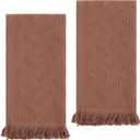 2 Pcs Hand Towels Bathroom, 3013 Inch Boho Decorative Hand Towels Turkish Soft Face Towel for Boho Bathroom Decor Farmhouse Kitchen Hotel Spa Guest(Brown)