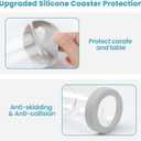 Wikapy Bedside Water Carafe and Glass Set With Silicone Coaster for Nightstand, Bedroom, 18 OZ Clear Mouthwash Dispenser for Bathroom