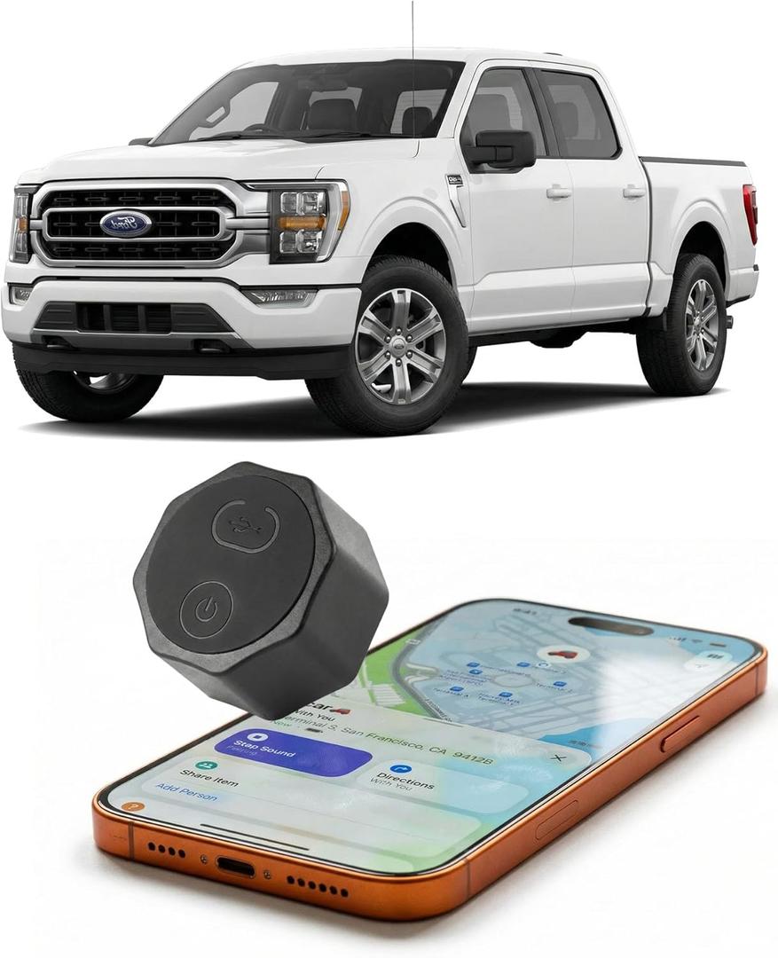 Air Tracker Tag Hidden Ultra Magnetic Finder for Vehicles, | No Monthly Fee | 5-Year Battery | Works with Apple Find My (iOS Only), for Car, Truck, Motorcycle, Equipment Single Black