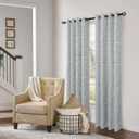 Grey Pattern Curtains 90 Inch Length for Living Room Light Filtering Sheer Semi Boho Geometric Grommet Drapes Silky Textured Neutral Modern Chic Aesthetic Curtains for Bedroom Accent Wall Panels Gray