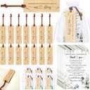 Skyygemm 25 Sets Wedding Favors for Guests Bulk Include Bamboo Bookmark with Tassel Thank You Cards Organza Bag Baptism Souvenirs Return Gift Bridal Shower Party Favors Recuerdos para Boda