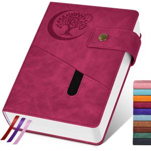 PAIBAS A5 Leather Journal Notebook, 365 Pages Thick Hardcover Lined Journal for Men & Women, Medium 5.9" x 8.4" College Ruled Notebooks for Work, School, Travel, Business,Note Taking,Writing Diary