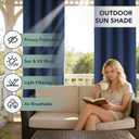 Patio Curtains Outdoor Waterproof - 6 Panels Privacy Weatherproof Outside Curtains with Grommets for Pergola, Gazebo, Porch, Cabana, Balcony, 54 x 95 Inch, Navy