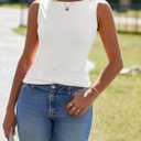 Imily Bela Womens Going Out Casual Tank Tops 2025 Trendy Summer Basic Sleeveless Backless T Shirts Cute Slim Fit Y2K Tee (White)