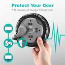 KMC 4-Outlet Surge Twist Cord Reel, Retractable Power Strip Surge Protector, 735J Surge Protection, 5ft Long Retractable Extension Cord, 3-Prong Low-Profile Flat Plug, UL/ETL Certified, Gray