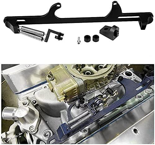 Throttle Cable Bracket Compatible with Holley 4500 Series Carburetor Throttle Cable Bracket Billet Aluminum Carburetor Bracket with Dual Return Springs Black