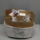 Vintage Table Lamp for Living Room Bedroom, 18.5" Farmhouse Bedside Lamps Nightstand Lamp Set of 2, Table Lamps with Oatmeal Linen Lamp Shades, 2 LED Bulbs Included, White Stripe