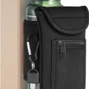 Yungyan Magnetic Gym Bag Magnetic Water Bottle Pouch Sleeve Water Bottle Holder Gym Accessories Water Bottle Sleeve with Pocket for Key Cell Phones Card Headphone Wallet Storage(Black, Classic)