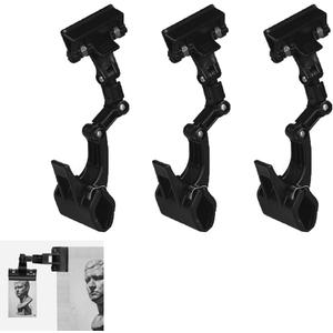 3 Pack Document Holder Clip Double Head Clamp Mount Rotating Stand for Picture Photo Script Crafting Painting Copy Film Sign Paper Artist Easel Sketch Drawing Board