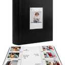 Photo Album for Fujifilm Instax Mini Camera, Photo Album for Polaroid, Leather Cover, 180 Pockets 2x3 with Writing Space for Instax Mini 12 11 9 40 8 7 Evo LiPlay Instant Camera (Black)