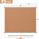 Extra Large Cork Bulletin Board 48" X 48", Foldable Notice Pin Board for Wall, Silver Aluminum Framed 4'x4' Corkboard, Wall Mounted Noticeboard with 36 Push Pins for School, Home & Office