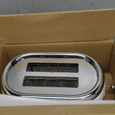 Mueller Retro Toaster 2 Slice with 7 Browning Levels and 3 Functions: Reheat, Defrost & Cancel, Stainless Steel Features, Removable Crumb Tray, Under Base Cord Storage, White