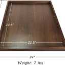 BARsics 24x24 inches Square Walnut Wooden Ottoman Tray, Large Living Room Serving Tray