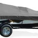 Taylor Made Products Trailerite Semi-Custom Boat Cover for Tournament Style Bass Boats with Outboard Motor (19' Center-Line Length x 90" Beam Width, Gray)