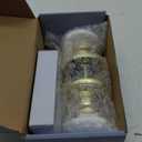 NCL White Door Knobs, Polished Brass Keyless Door Handles, Porcelain Door Levers, Interior Bath Door Knob