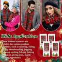 Berlune Christmas Scarf with Fringe Bulk Winter Soft Scarves for Women Men with Xmas Gift Boxes for Christmas Winter Party (Plaid)