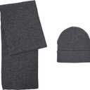 HILLSHADE Scarf and Beanie 2pc Set soft and warm for winter (Gray)