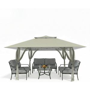 Pop Up Canopy Tent 13x13 FT with 4 Sidewall, Outdoor Easy Setup Gazebo with Wheeled Carry Bag, Heavy Duty Shelter with UV-Resistant Top, Portable Instant Shade for Garden Camping, Khaki