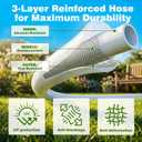 Retractable Garden Hose Reel 100FT x 1/2 in, Wall Mount Water Hose Reel for Outside with Auto Rewind, Tangle-Free Guide, 180 Swivel Bracket, Lock at Any Length, High-Pressure Flow, 10-Pattern Nozzle