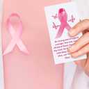 200 Pcs Pink Ribbon Scripture Cards Bible Verse Prayer Cards Pocket Christian Inspirational Religious Cross Church Gifts for Fall Breast Cancer Awareness Halloween Thanksgiving