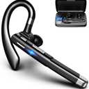 Hsility Bluetooth Headset for Work 500Hrs Standby Time with Charging Case 270 Degrees Rotatable Microphone with LED for Truck Driver Bussiness and Travel