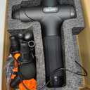 TOLOCO Massage Gun Deep Tissue, Percussion Massage Gun with 10 Replacement Heads, Super Quiet Portable Electric Massager for Athletes, Relax, Black