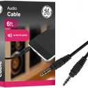 GE 3.5mm Auxiliary Audio Cable 6ft, Black, 33572 (1 Pack)