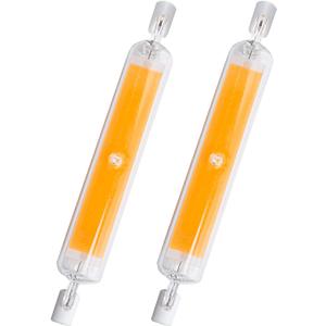 15W 118mm R7S LED Bulbs (Pack of 2) 150W Halogen Equivalent J-Type 120V Dimmable T3 R7s Base Double Ended Flood Light 3000K Warm White for Landscape Light (Warm White)