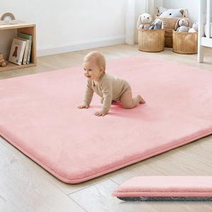 1.3" Thick Baby Floor Play Mat 79x118 Padded Foam Play Mat, Pink