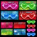 SpringFlower Valentines Day Cards, Valentines Greeting Card with Light Up Glasses,Classroom Valentines Exchange Gifts Valentines Party Favors School Classroom Valentine's Prizes, 24 Pcs Valentines Greeting Cards And 24 Pcs Light Up Glasses Toys