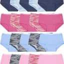 Fruit of the Loom Girls' Cotton Boyshort Underwear, 20 Pack-Fashion Assorted, 14
