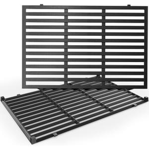 DELSbbq Cooking Grates for Weber Genesis 300 Series Genesis E310 E320 E330 S310 S320 S330 EP-310 EP-320 EP-330, Cast-Iron Grill Grates Replacement for Weber 7524/7528, 19.5" x 12.9", Set of 2 (19.5"x25.8")