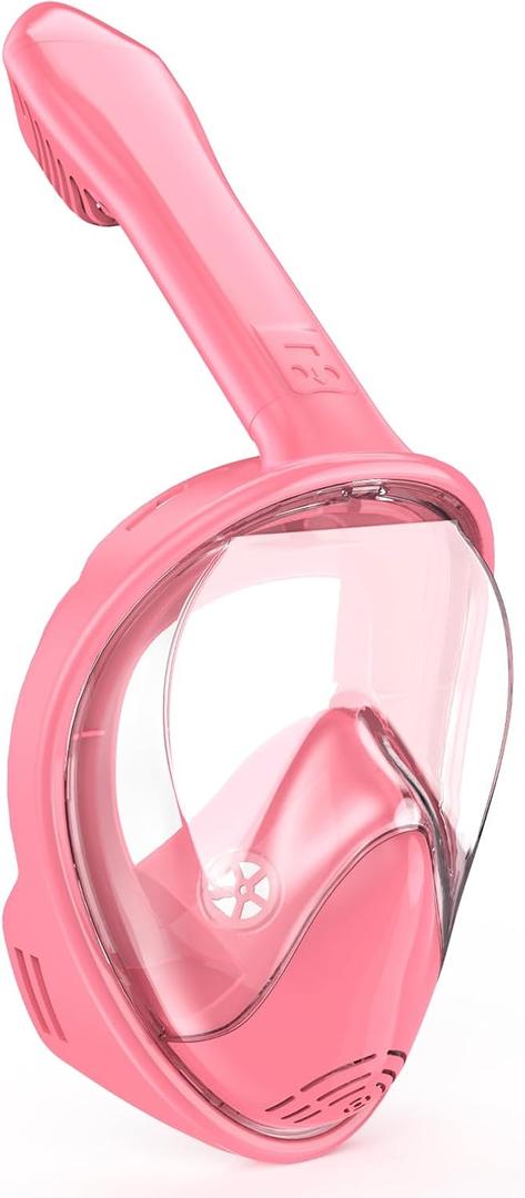 Kids Snorkel Mask Full Face, Snorkeling Gear for Kids with Camera Mount, 180 Degree Panoramic View Snorkeling Set Anti-Fog Anti-Leak