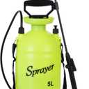 MaxWorks 51022 Pump-Action Garden Sprayer 5L/1.32 Gal with Adjustable Nozzle for Mist & Stream, Anti-Kink Hose, and Ergonomic Pump Handle for Plants, Pest Control, and Lawn Care