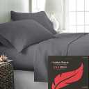 Ashton Sheets 100% Egyptian Cotton Sheets California King Size - 1000 Thread Count 4 PC Cal King Sheets Egyptian Cotton, Cooling Sateen Sheets, High Thread Count Sheets California King - Dark Grey
