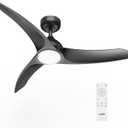 Ceiling Fans with Lights, 42 inch Low Profile Ceiling Fan with Light and Remote Control, Flush Mount, 3CCT, Dimmable, Quiet Reversible Motor, Black Ceiling Fan for Bedroom Indoor/Outdoor Use