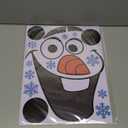 Christmas Snowman Decals - Large Size Snowflakes & Candy Indoor/Outdoor Decorations for Winter Doors & Windows