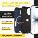 OtterBox iPhone 17 (Only) – Commuter Series Case – Built-in MagSafe – Thin, Dual-Layer, Pocket-Friendly, Port Cover – Midnight Sky (Blue/Black)