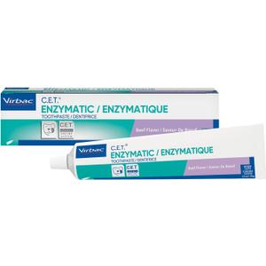 Virbac C.E.T. Enzymatic Toothpaste| Tartar & Plaque Control for Fresh Breath | Pet Dental Care Toothpaste |Beef Flavor, 2.5 oz