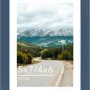 5x7 Picture Frame with 4x6 Mat, Display 4x6 with Mat or 5x7 Without Mat, Wood 5 by 7 Photo Frame, 5 x 7 Frame for Wall Hanging and Tabletop Display, Navy Blue