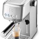 CASABREWS 3700 Essential Espresso Machine 20 Bar, Stainless Steel Cappuccino & Latte Coffee Maker with Steam Frother for Home, 43.9oz Water Tank, Silver