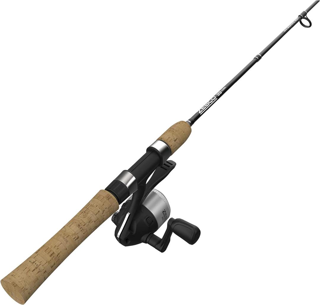 Zebco 33 Cork Reel and Fishing Rod Combo, Graphite Rod with Cork Handle, QuickSet Anti-Reverse Fishing Reel with Bite Alert, 10