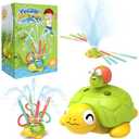 Fullware Water Sprinkler for Kids, Toddler Outdoor Toys, Backyard 3-in-1 Rotating Spray Turtle, Attaches to Garden Hose Splashing Fun Summer Toys for 3 4 5 6 7 8 Year Old Boys Girls