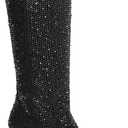 Women's Rhinestones Cowboy Knee High Boots River 11 Black Rhinestone 7