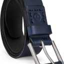 Timberland Casual Leather Classic Men Everyday Belts, Navy Blue, 34