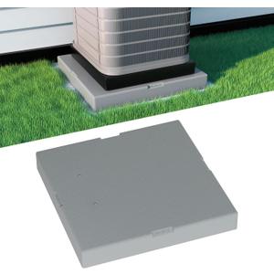 Mini Split Pad for Condenser: Ground Base for Air Conditioner Outdoor Condenser Units, Plastic Equipment Pad for Ductless Minisplit Heat Pump Systems HAVC, Gray, 24'' x 24'' x 3''