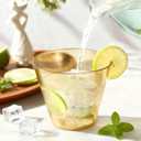 9 oz Clear Plastic Cups Glod Plastic Disposable Cups for Cocktail 150 Pack Fancy Cocktail Cup for Party Stemless Wine Glasses for Party Wedding Graduation Birthday