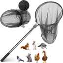 Catch Net - Small Animal Catcher for Chicken, Duck, Goose, Fish, Cat, Bird, Raccoon, Dog and Others (43"-78" Handle with 20" Net Opening) (Black)