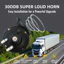 Super Loud Train Horns 12-volt electric snail waterproof high-pitch dual horns, suitable for car, truck,loud motorcycle horn bicycle and boat accessory (black)