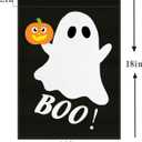 6 x Jxuane Halloween Garden Flag, 12x18" Double Sided Pumpkin Ghost Boo Flag, Black and Orange, 1 Pack